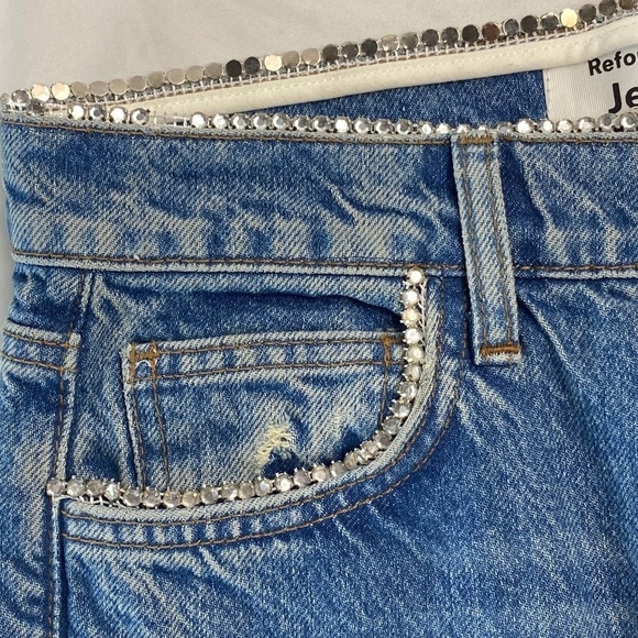 REFORMATION Stardust High Rise Straight Jeans in Colorado Wash Size 27 - Picture 13 of 13